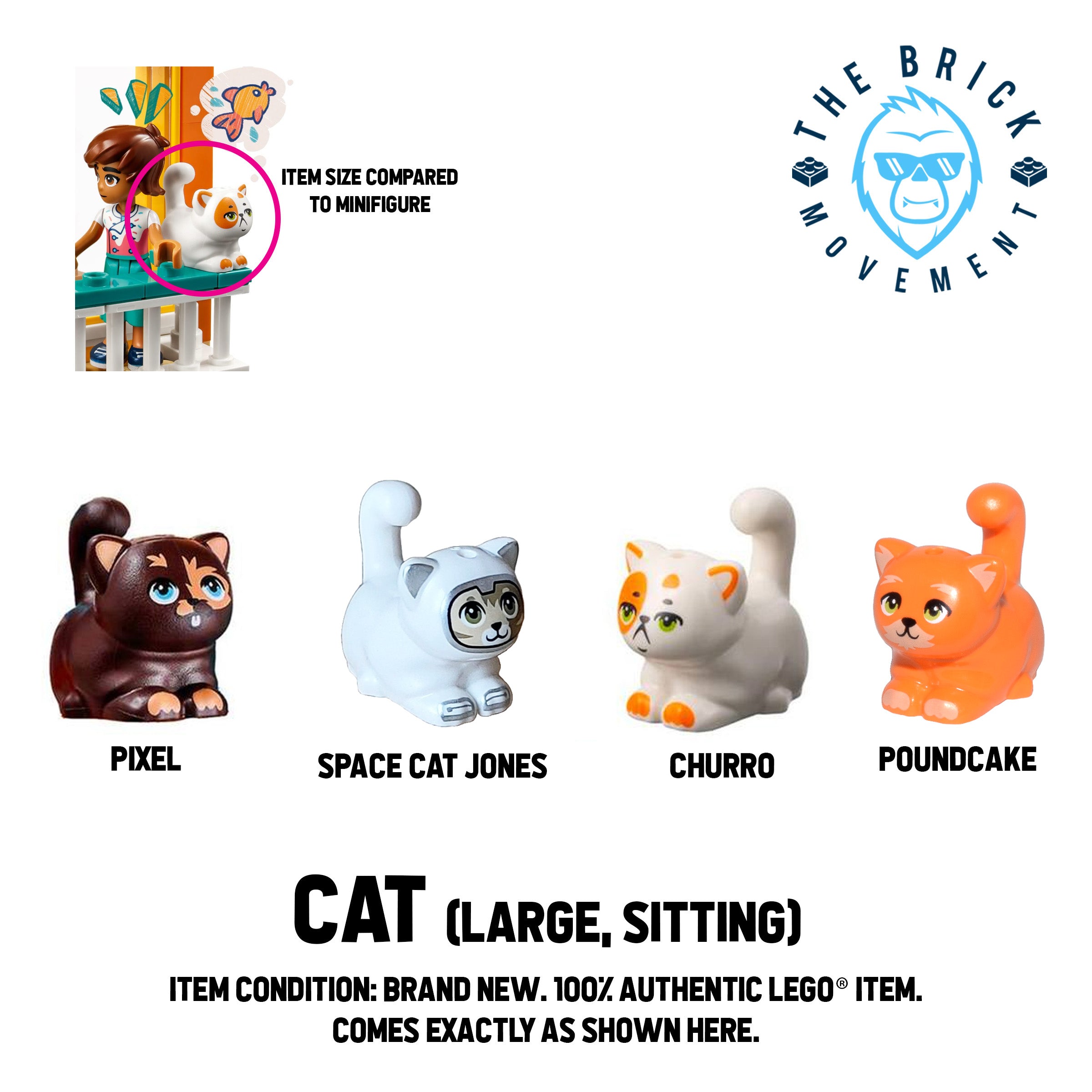 LEGO ACCESSORIES ANIMAL Cat (Large, Sitting) – The Brick