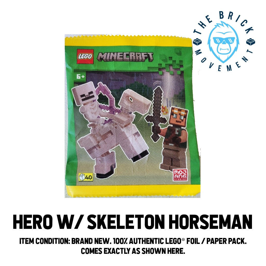 LEGO MINECRAFT Hero w/ Skeleton Horseman Foil / Paper Pack
