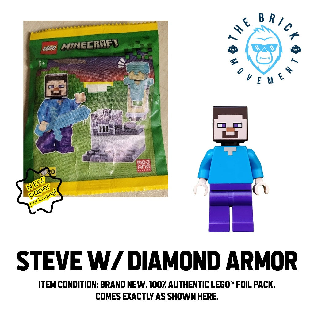 LEGO MINECRAFT Steve w/ Diamond Armor Foil Pack