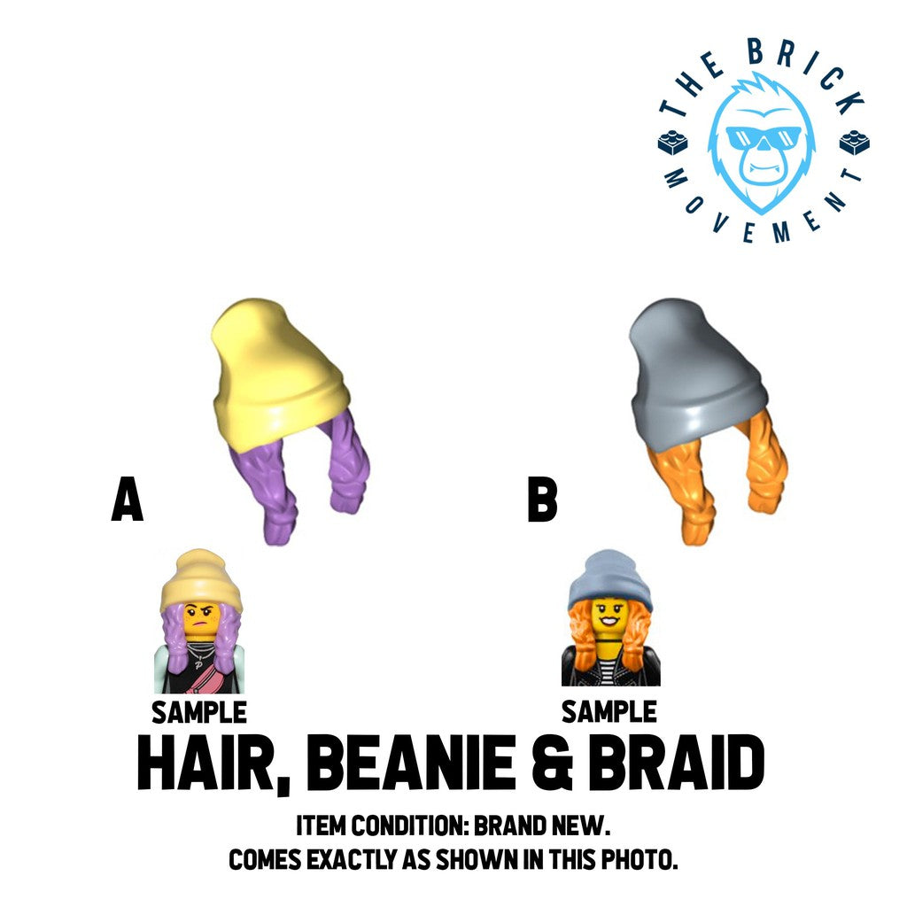 LEGO ACCESSORIES - MINIFIGURE HAIR - Beanie / Braided