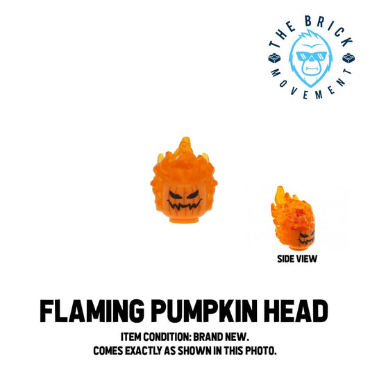 LEGO ACCESSORIES - MINIFIGURE HEAD - Flaming Pumpkin