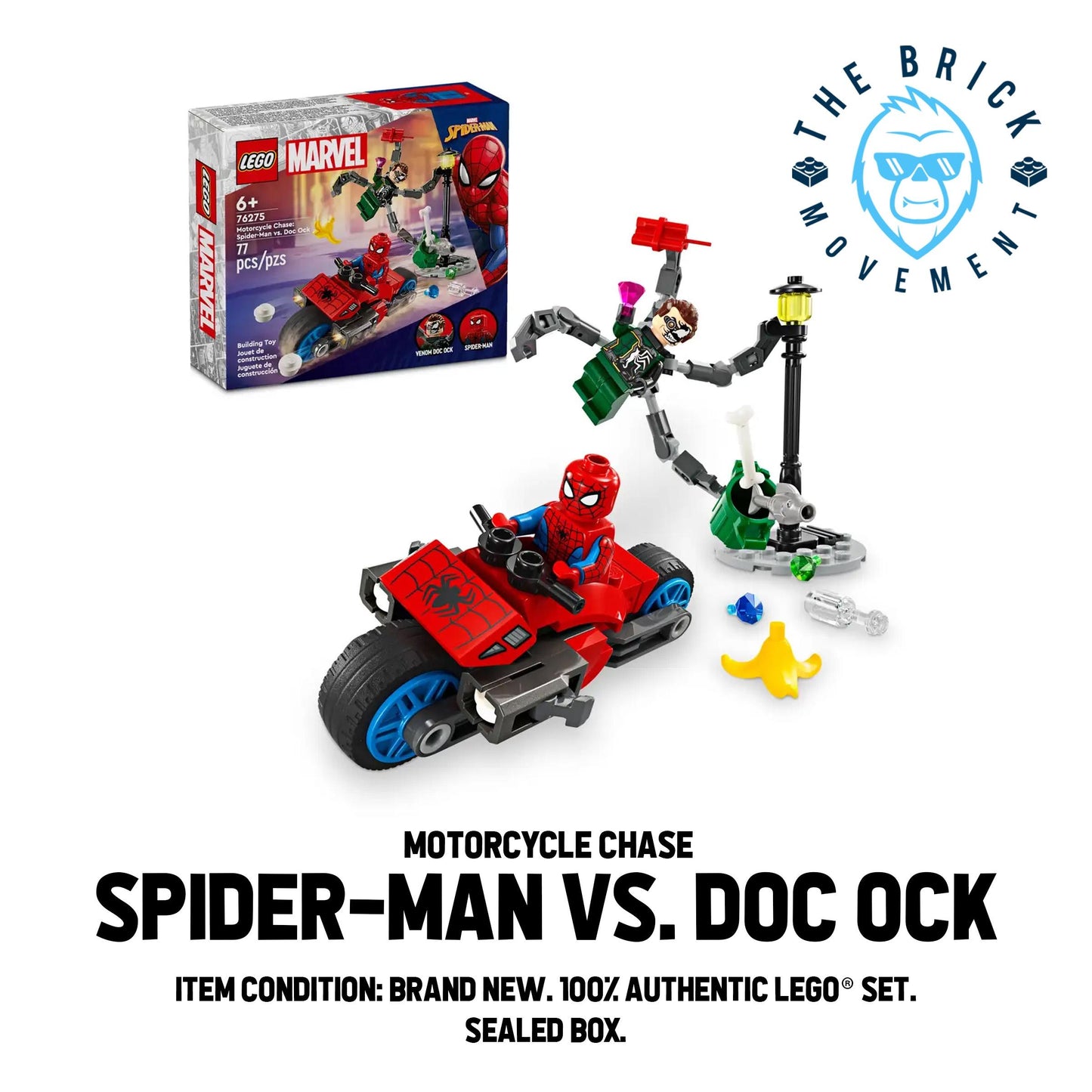 LEGO MARVEL 76275 Motorcycle Chase: Spider-man vs. Doc Ock Set