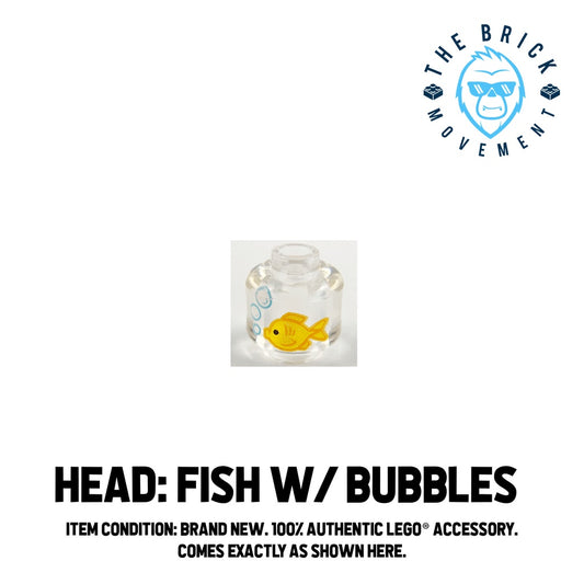 LEGO ACCESSORIES - MINIFIGURE HEAD - Fish w/ Bubbles