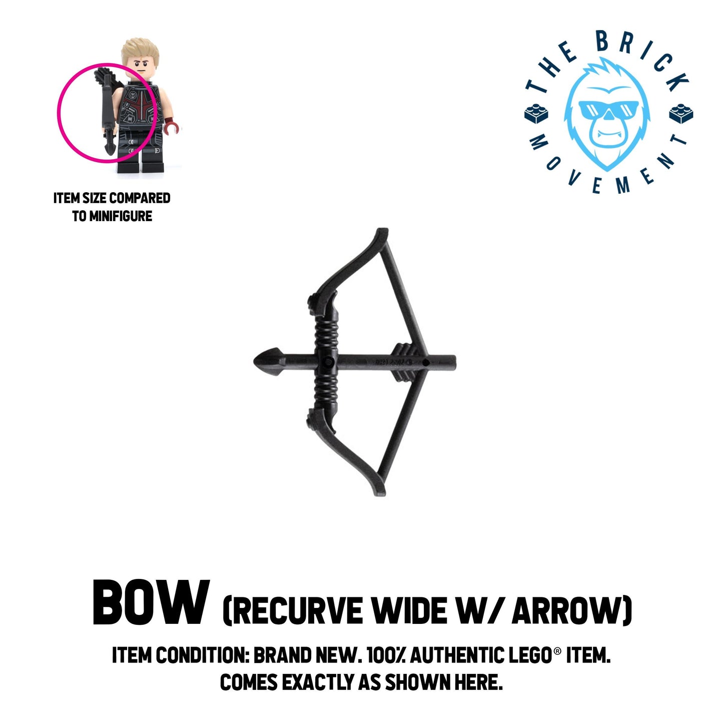 LEGO ACCESSORIES - WEAPON - Bow (Recurve Wide w/ Arrow)