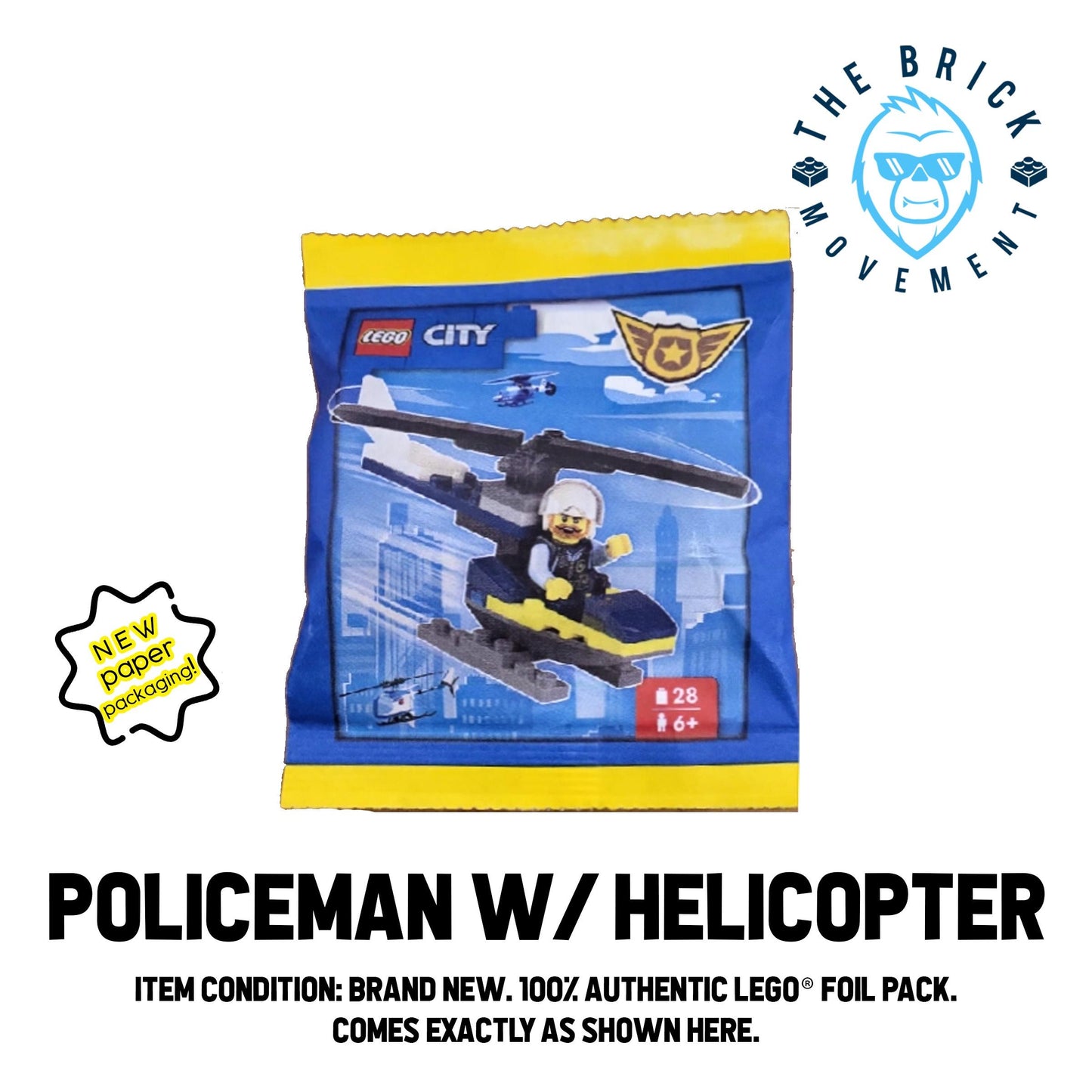 LEGO CITY Policeman w/ Helicopter Foil Pack