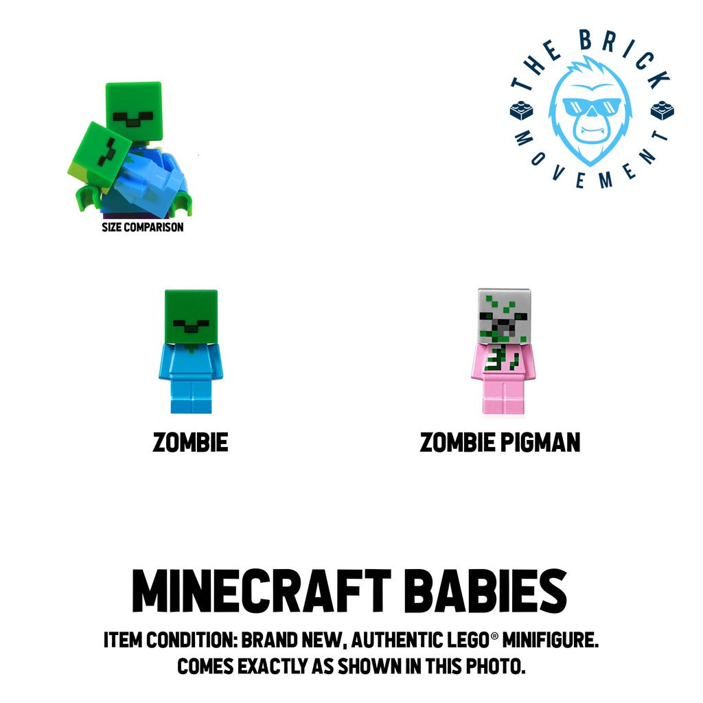 LEGO Minecraft Baby Zombie / Baby Zombie Pigman Minifigures