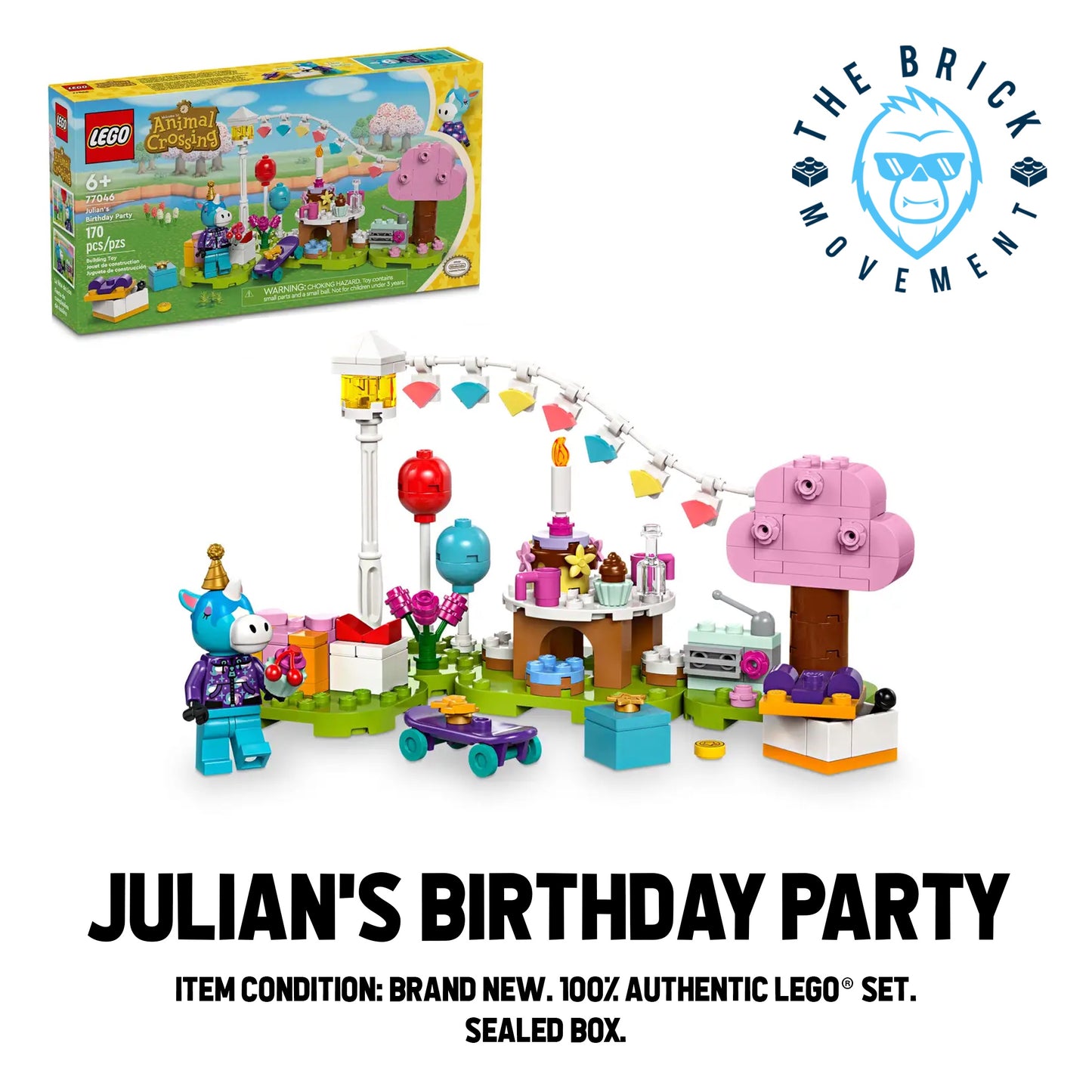 LEGO ANIMAL CROSSING 77046 Julian's Birthday Party Set