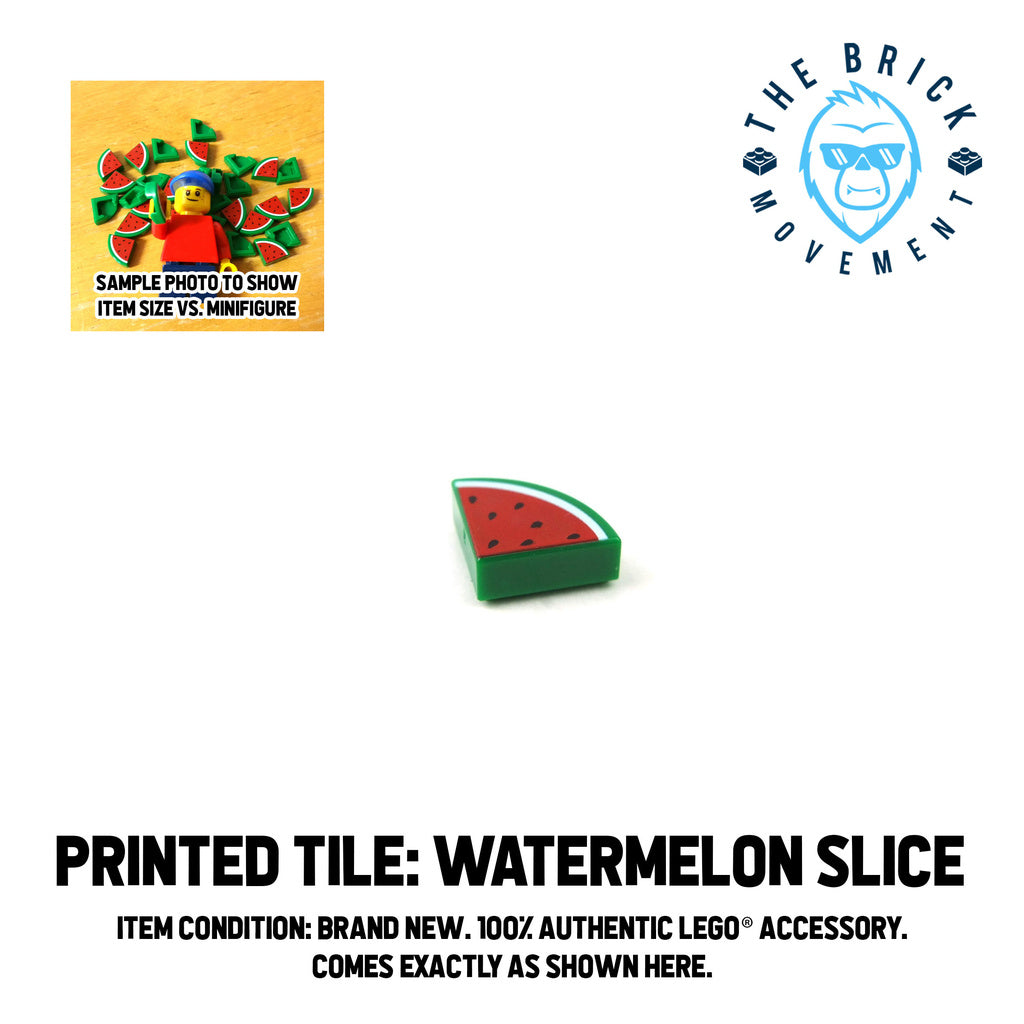 LEGO ACCESSORIES - FOOD - Printed Tile (Watermelon Slice)