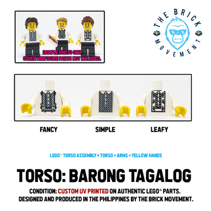 LEGO ACCESSORIES - MINIFIGURE TORSO - Barong Tagalog (UV Printed)