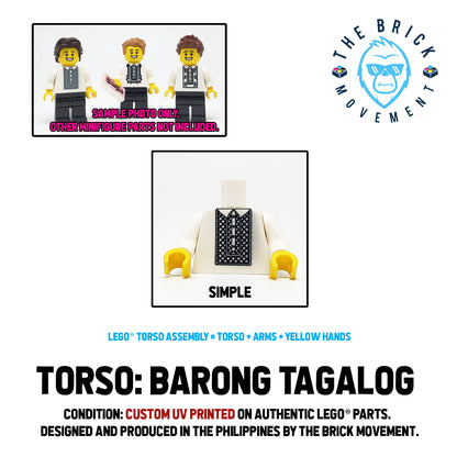 LEGO ACCESSORIES - MINIFIGURE TORSO - Barong Tagalog (UV Printed)