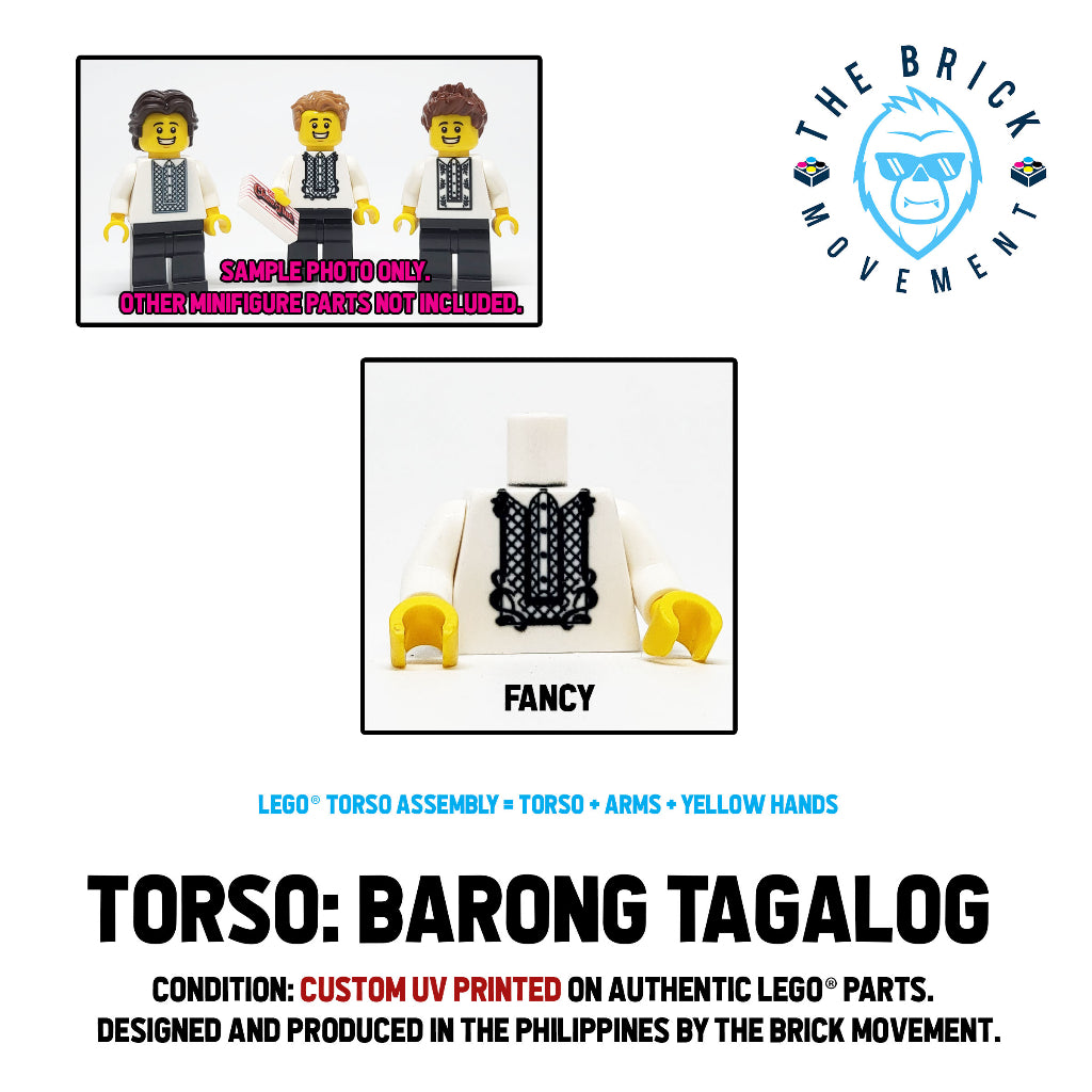 LEGO ACCESSORIES - MINIFIGURE TORSO - Barong Tagalog (UV Printed)