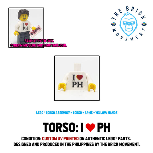 LEGO ACCESSORIES - MINIFIGURE TORSO - I heart PH (UV Printed)