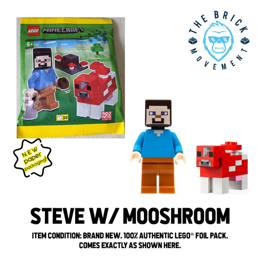 LEGO MINECRAFT Steve w/ Mooshroom Foil Pack