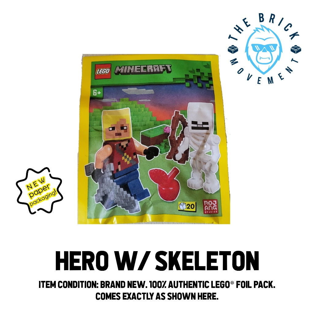 LEGO MINECRAFT Hero with Skeleton Foil Pack