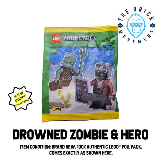 LEGO MINECRAFT Drowned Zombie & Nether Hero Foil Pack