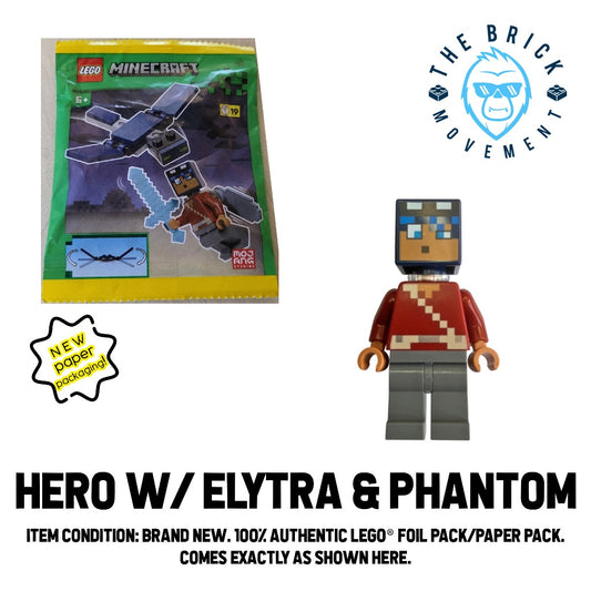 LEGO MINECRAFT Hero w/ Elytra & Phantom Foil / Paper Pack