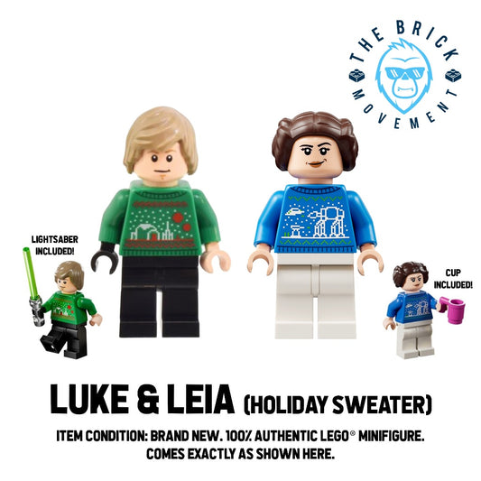 LEGO STAR WARS Luke Skywalker & Princess Leia (Holiday Sweater) Minifigure