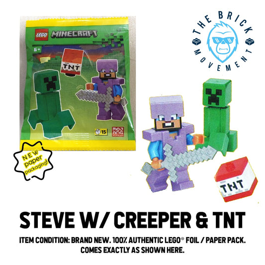 LEGO MINECRAFT Steve w/ Creeper & TNT Foil / Paper Pack