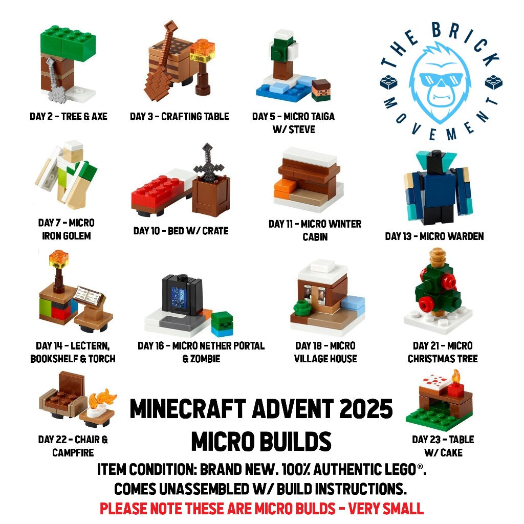 LEGO MINECRAFT Advent Calendar 2025 Micro Build