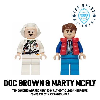 LEGO SPEED CHAMPIONS Back to the Future Doc Brown & Mrty McFly Minifigure Lot