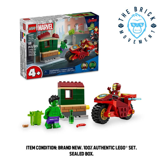 LEGO MARVEL 76287 Iron Man with Bike and The Hulk Set