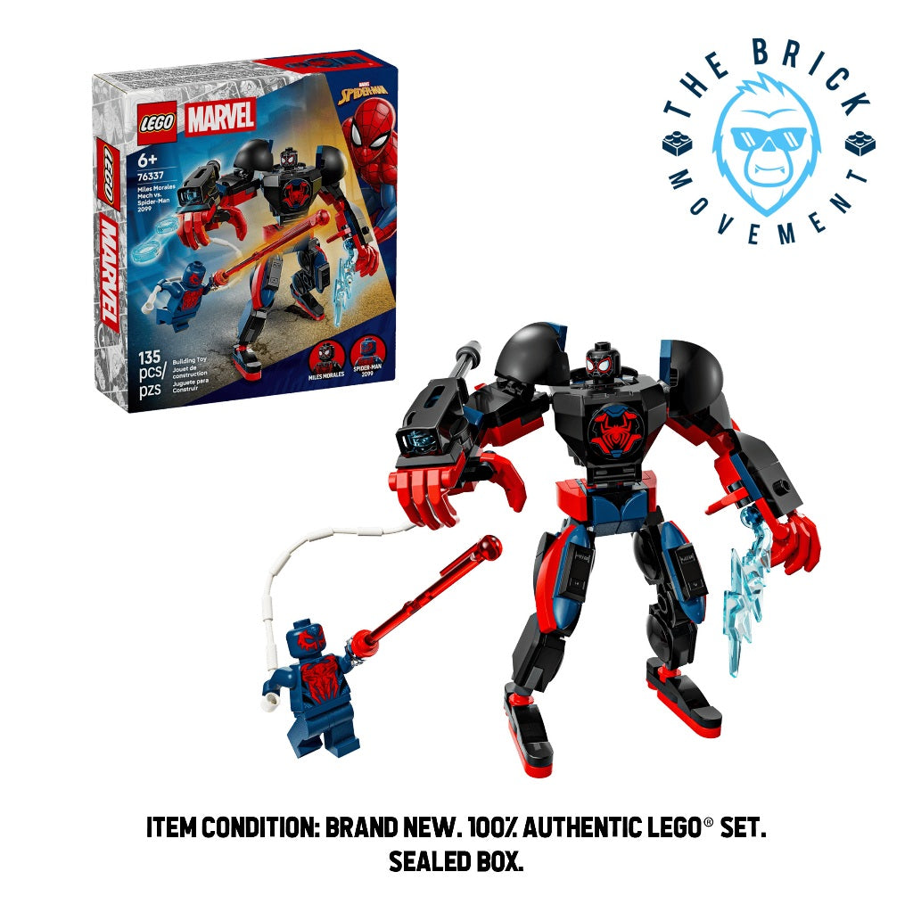 LEGO MARVEL 76337 Miles Morales Mech vs. Spider-Man 2099 Set