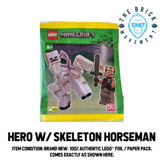 LEGO MINECRAFT Hero w/ Skeleton Horseman Foil / Paper Pack