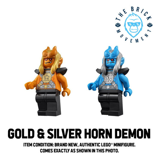 LEGO MONKIE KID Gold & Silver Horn Demon Minifigure Lot