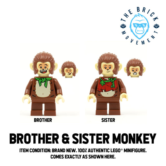 LEGO MONKIE KID Brother & Sister Monkey Minifigures