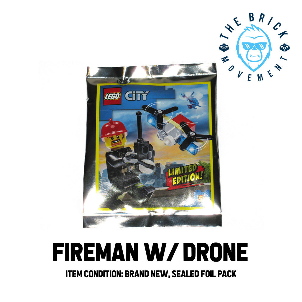 LEGO CITY Fireman w/ Drone Foil Pack