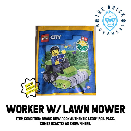 LEGO CITY Worker w/ Lawn Mower Foil Pack