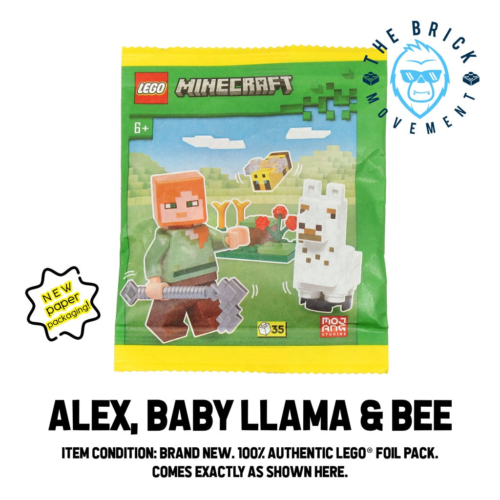 LEGO MINECRAFT Alex, Baby Llama & Bee Foil Pack