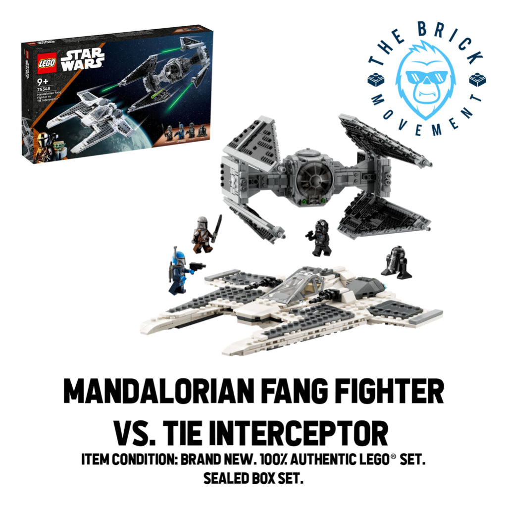 LEGO STAR WARS 75348 Mandalorian Fang Fighter vs. TIE Interceptor Set