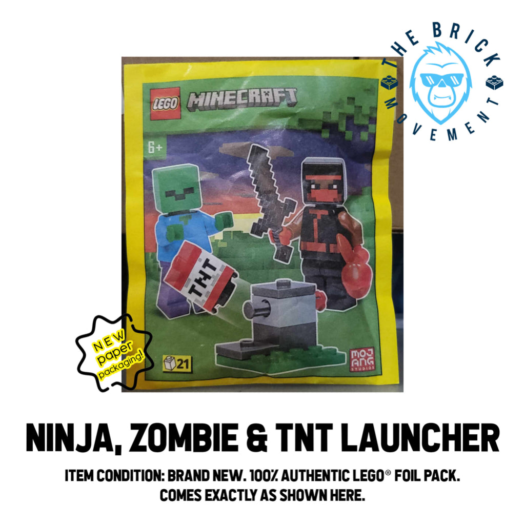 LEGO MINECRAFT Ninja, Zombie & TNT Launcher Foil Pack