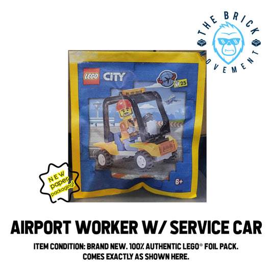 LEGO  CITY Airport Worker w/ Service Car Foil Pack