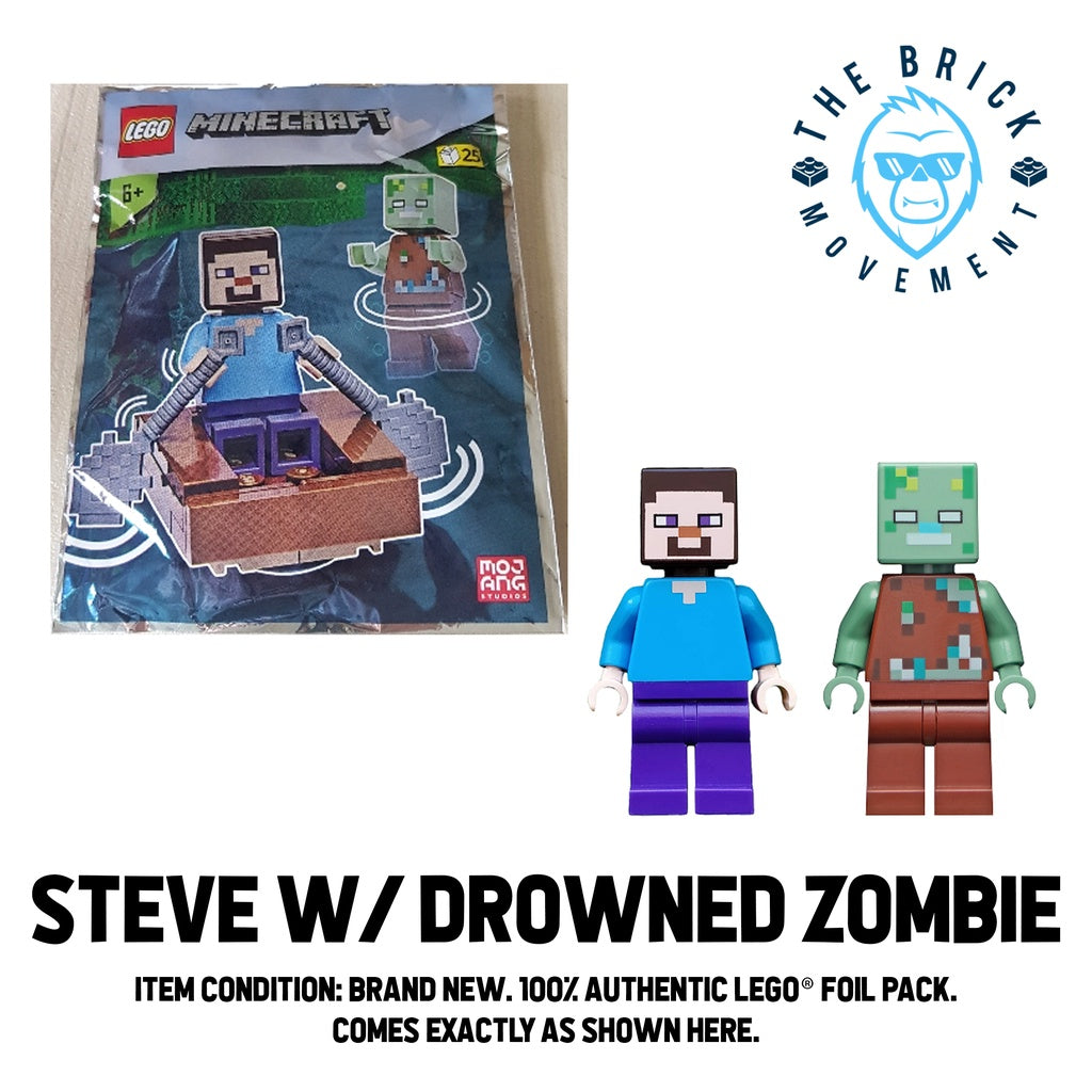 LEGO MINECRAFT Steve w/ Drowned Zombie Foil Pack