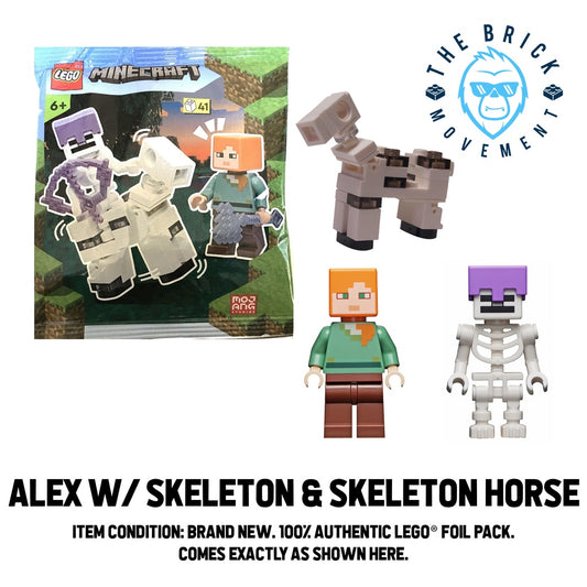 LEGO MINECRAFT Alex w/ Skeleton & Skeleton Horse Foil Pack