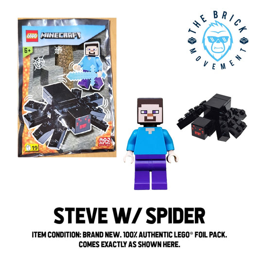 LEGO MINECRAFT Steve w/ Spider Foil Pack